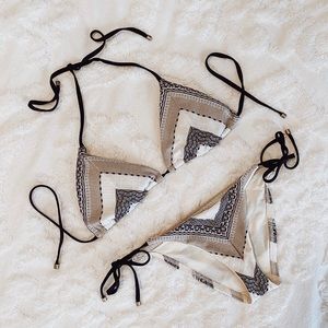 Vitamin A St Lucia Stripe Halter Bikini Set
